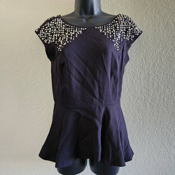 Rebecca Taylor Studded Peplum Blouse - Picture 1 of 7